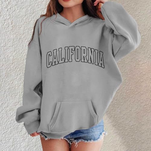 New York Hoodies for Girls Trendy Y2K Cute Los Angeles Letter Print Sweatshirts Preppy Pullover Tops with Pockets2