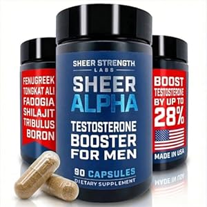 Testosterone Booster for Men – Sheer Alpha T-Booster – Clinically Backed Dose, Strongest Formula – Made in USA – Premium Blend of Fadogia Agrestis Tongkat Ali and Shilajit. 30 Servings