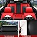 Muchkey Car Seat Covers Full Set for Toyota for Hilux 2004-2025 Car Seat Protector Waterproof Leather Seat Cushion Interior Accessories MK88 Black Front Pair and Rear with Pillow