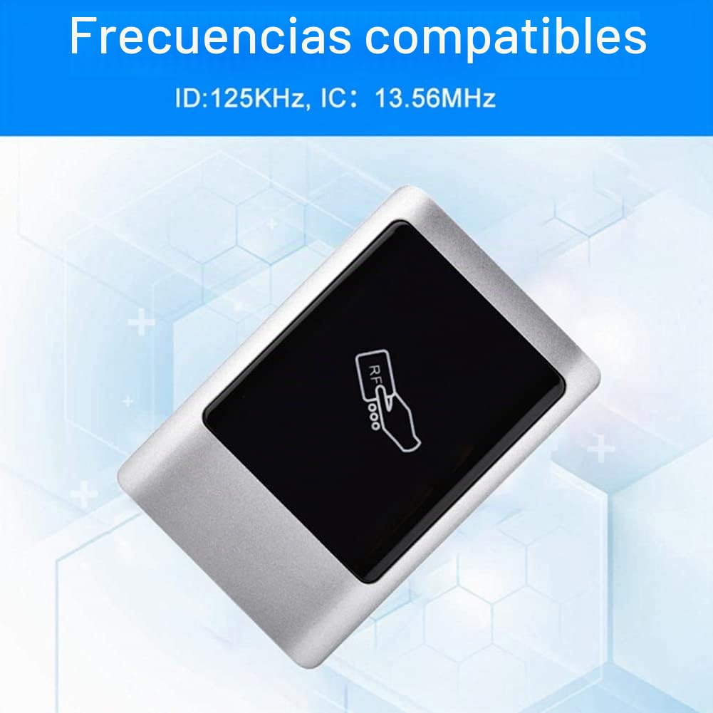 RFID Lector de Tarjetas de Control de Acceso Soporte 1000 Usuarios, Salida/Entrada Wiegand 125KHz Controlador RFID de Control de Acceso Impermeable, con 10 Llaves RFID de 125 KHz (ID)