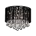 CWI Lighting 5006C14C-R (B) 6 Light Flush Mount with Chrome Finish, Chrome Finish with Black Shade
