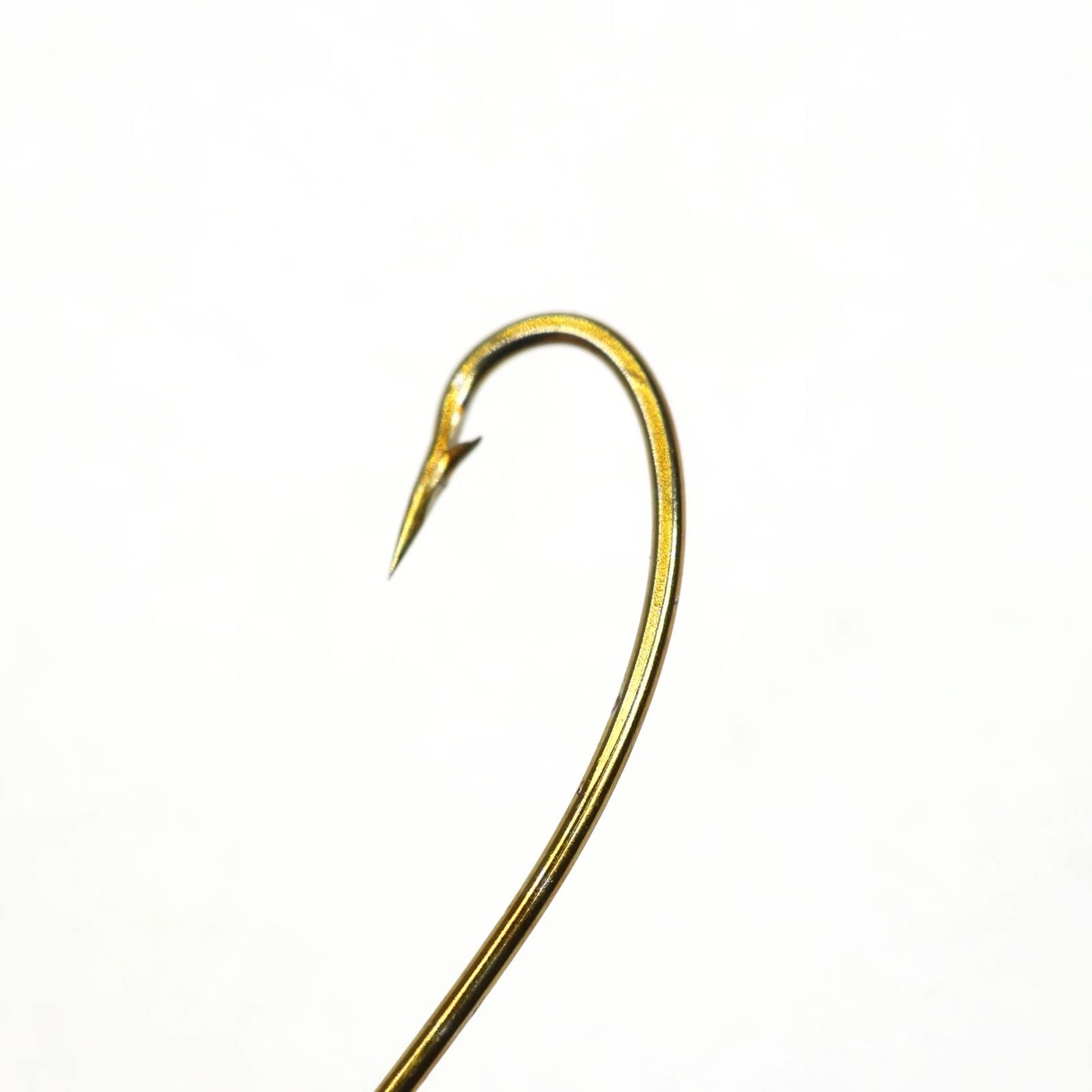 Circle Fishing Hooks 50 Pack - Long Shank Curved Fly Tying Hooks, Bronzed, Size 8 To 16 (Barbed/Barbless) - View #12