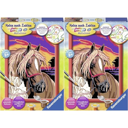 Ravensburger Malen nach Zahlen 28028 - Pferdetraum Kinder ab 9 Jahren (Packung mit 2) – Ansicht 1