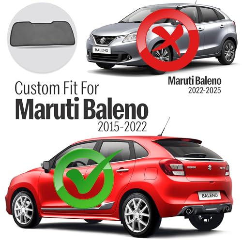 Image of Autofact Dicky Curtain for Maruti Baleno (2015 to 2021) | Custom Fit Rear Windshield Sunshade | UV & Heat Protection | Foldable Mesh | Privacy & Cooling Car Accessory