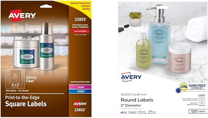 Amazon.com: Avery Printable Blank Square Labels, 2