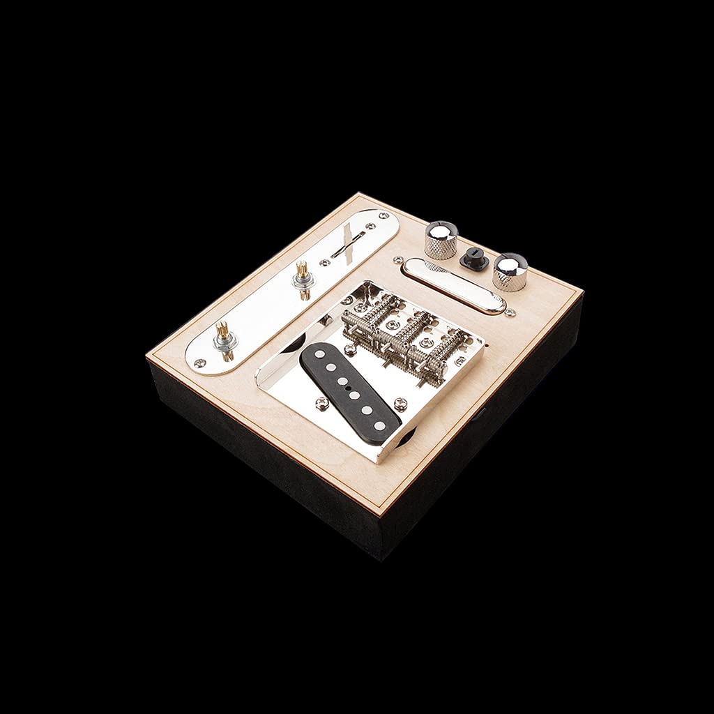 Alnicov Placa de puente con rosca precableada cargada, placa de control de interruptor de 3 vías con botones de volumen de tono,juego de recogida de cuello para guitarra eléctrica Telecaster TL