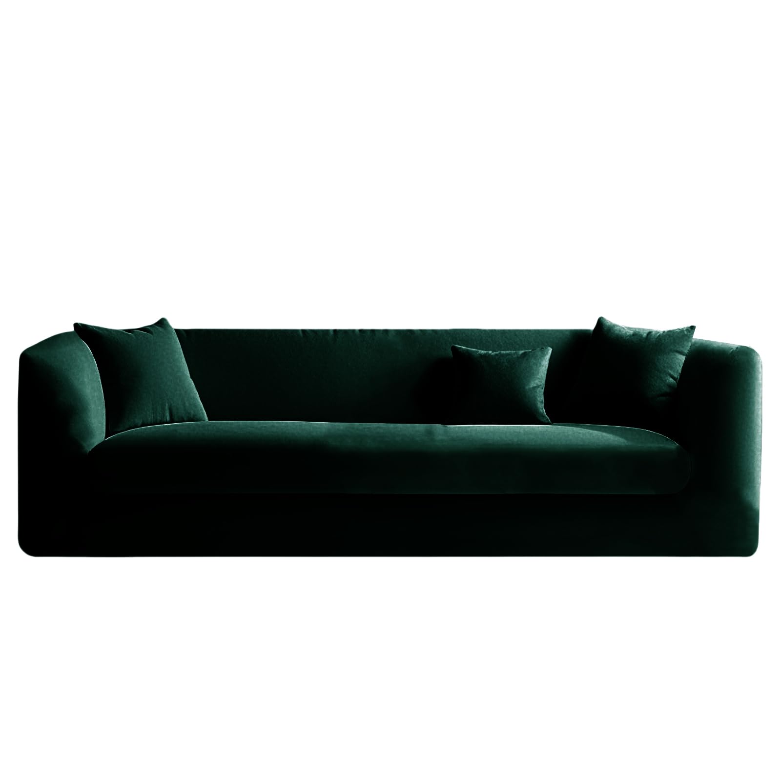 KYJSW High Stretch Chesterfield Sofa Cover Velvet Couch Cover With Seat Cushion Cover Non-Slip Sofa Slipcovers With Armrests For Living Room (Dark green,XL SOFA+1PC SMALL 4-SEAT)