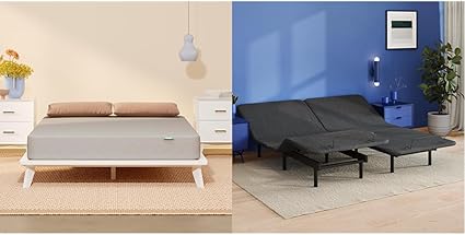 Siena 8” King Mattress with Adjustable Base - Head & Foot Incline - Medium Firm Gel Memory Foam - Premium Pressure Relieving Layers - Wireless Remote with Memory - Zero Clearance - Zero Gravity