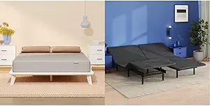 Siena 8” Twin XL Mattress with Adjustable Base - Head & Foot Incline - Medium Firm Gel Memory Foam - Premium Pressure Relieving Layers - Wireless Remote with Memory - Zero Clearance - Zero Gravity