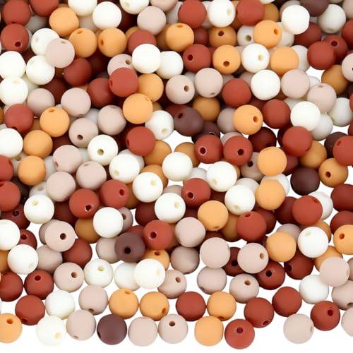 SOFPLATE 1 Box 500Pcs Frosted Acrylic Beads 8mm Matte Plastic Beads Bulk Mix Colors Coconut Brown Pastel Matte Balls Round Loose Bead for Bracelet Necklace jewellery Making Kit Keychain DIY Supplies