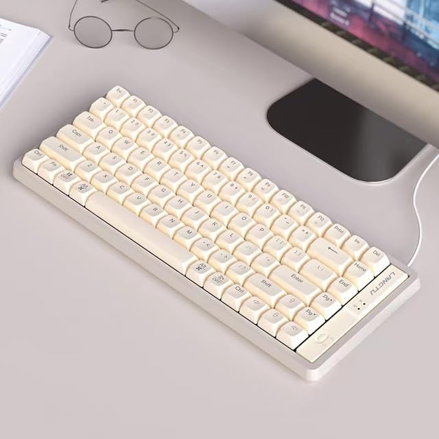 Electronics - USB Mini Mechanical Gaming Keyboard Gold Switch 85 Keys Wired detachable cable,portable for travel No Backlit For win/ (GK85 gray-no light Gold switch)