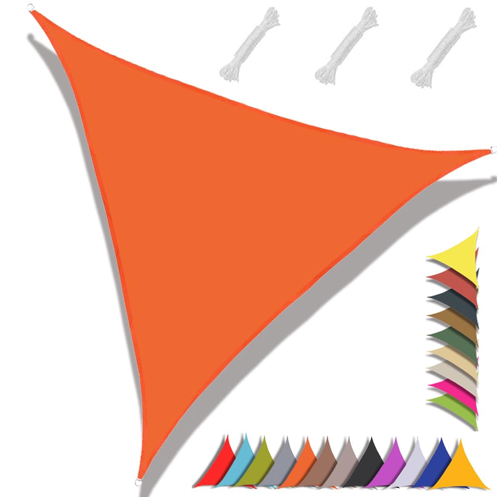 Toldo Vela De Sombra Triangular 6x6x6m Impermeable Toldo Protección Rayos 98％ UV,Adecuado para Jardín, Terraza, Exterior, Cenador Naranja