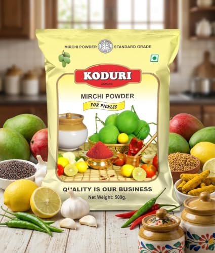 Image of KODURI Red Chilli Powder & Pickle Chilli Powder Combo Pack | Aachar and Lal Mirch Powder | Pachadi Kaaram & Karam Podi | Finely Ground Spices - No Added Flavours, Colors or Preservatives - 1500 Gm