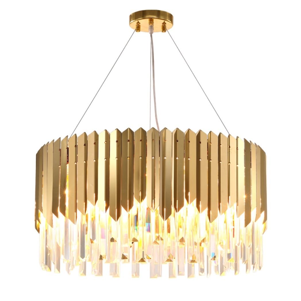 Kitchen Lights Ceiling,Chandelier Modern Crystal Round Chandelier Lighting Hanging Light Pendant For Dining Room Home Decor Lamp for Villa(80cm)