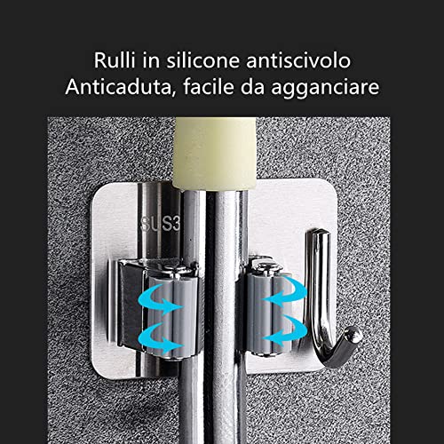 LATRAT Portascopa Autoadesivo da Muro Appendibile