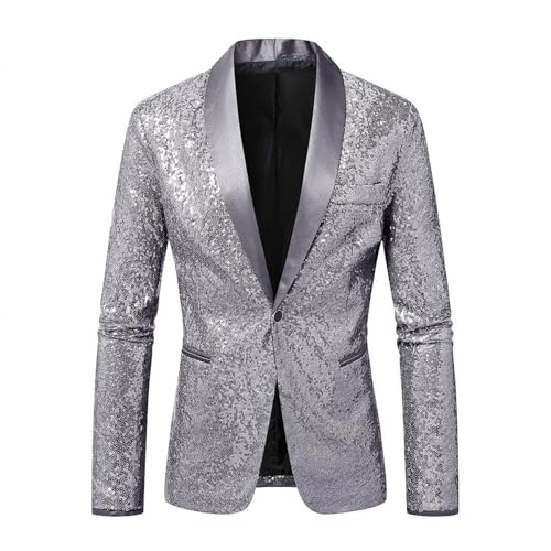 Veste à paillettes homme dorée slim pour briller au Nouvel An