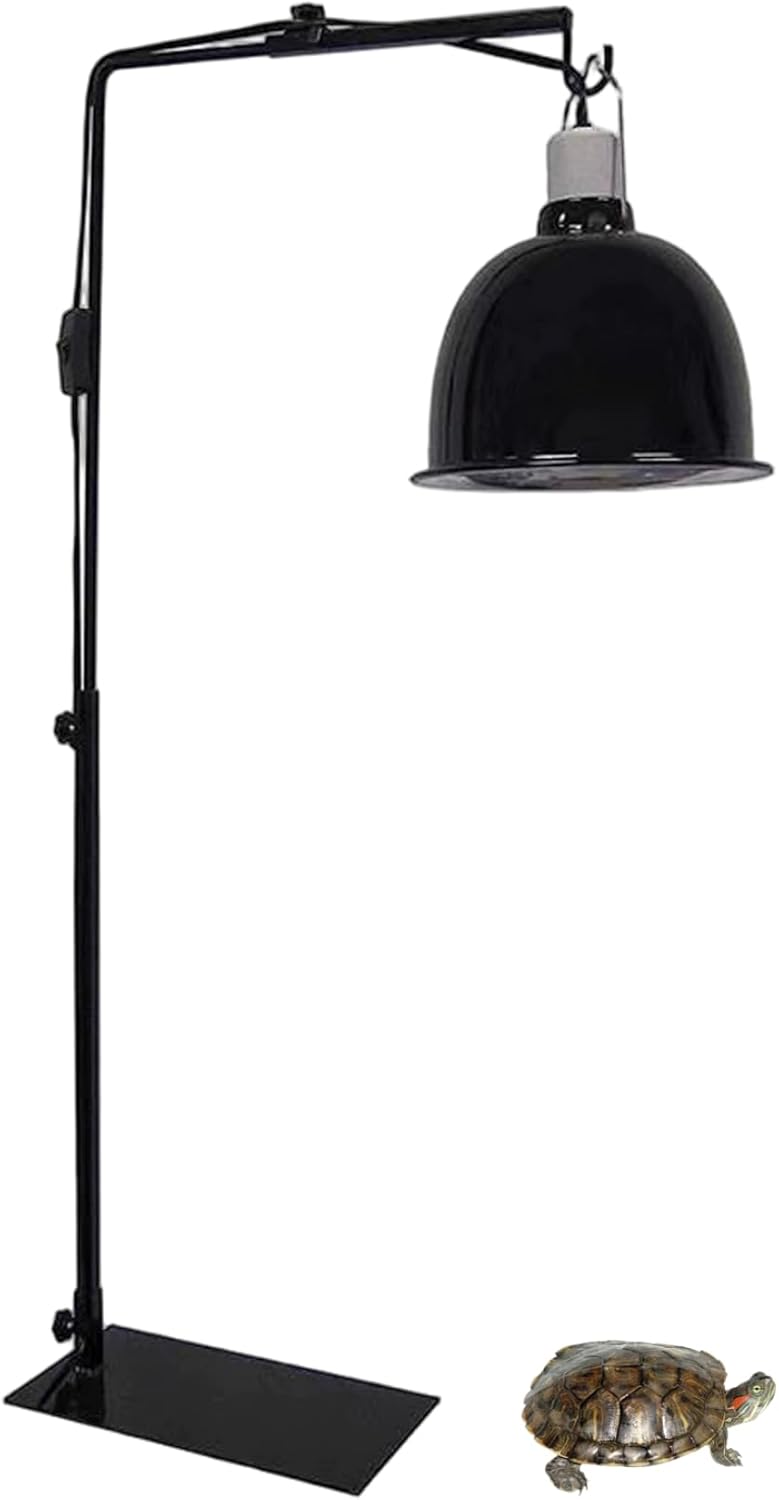 Reptile Lamp Stand Detachable & Extendable Metal Aquarium Light Riser with Hook and Stand Width Height Adjustable for Amphibian Terrarium Aquarium Tank