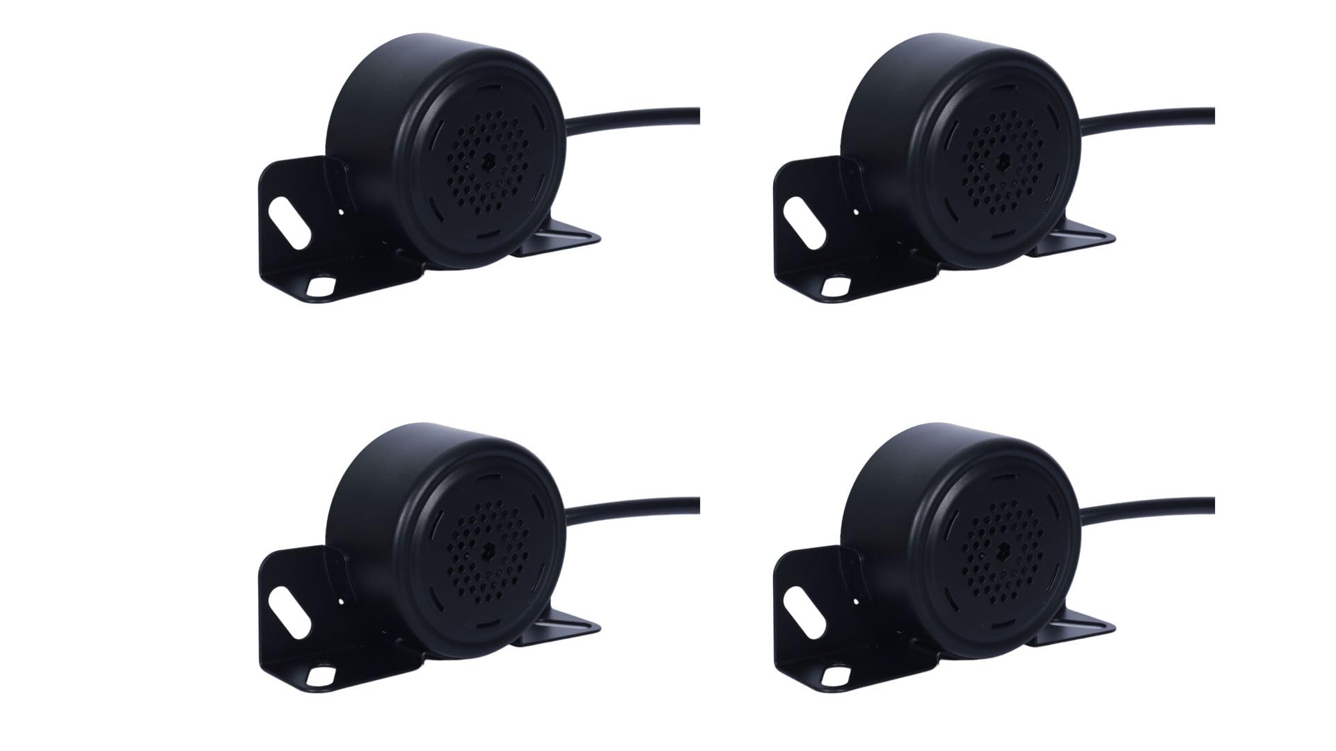 Alarme de secours étanche universelle 12-24 V 107 dB (Noir), 4 pièces