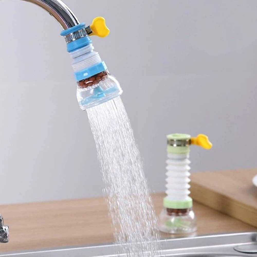 Adjustable Kitchen Tap Splash Filter 1 layer | 360° Rotating Water Saving Faucet Nozzle | Plastic Faucet Extender with Shower Spray Regulator Universal Tap Nozzle-picture-18