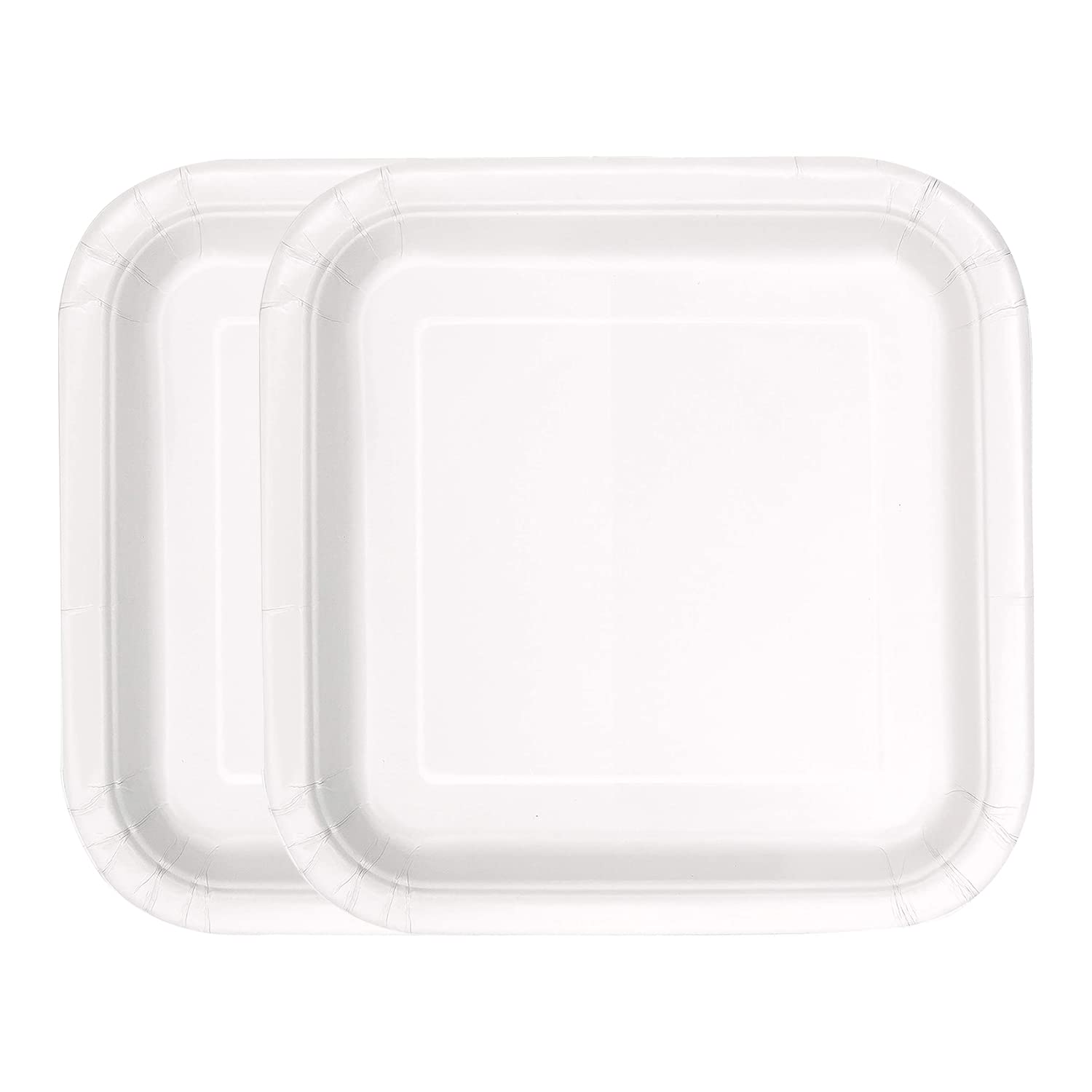 WedDecor White 23cm Disposable Paper Party Square Dessert Plates 14 Pack — image 1