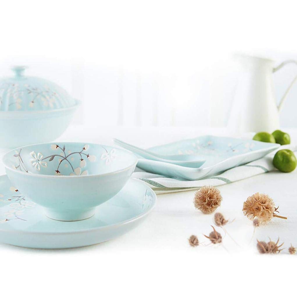 Ceramika zastawa stołowa, 18 sztuk zestaw ceramicznych zastaw stołowych porcelanowe talerze obiadowe talerze deserowe miski spodki łyżka do zupy garnek do zupy