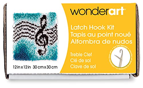 Image of Spinrite Wonderart Treble Clef Latch Hook Kit, 12 inch X 12 inch