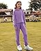 DAXIANG Girls Clothes 2 Piece Outfits Crop Tops Hoodies Long Sleeve Fashion Sweatshirts and Sweatpants Purple 9-10 Years