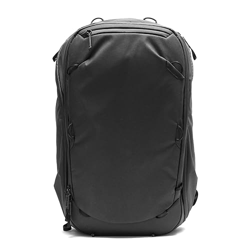 Peak Design Travel Backpack 45L, Black, Expandable 35-45L Design, Rear and Top Access, Weatherproof Shell, Laptop Sleeve, Ideal for Travel or Everyday Carry, Versatile Backpack for Men and Women - Black - 45L