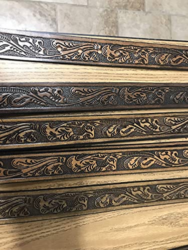 Western Leather Belt Oak Leaf Design Handmade Mens Casual Belt 1.5" Wide Brown (40) #TOP3