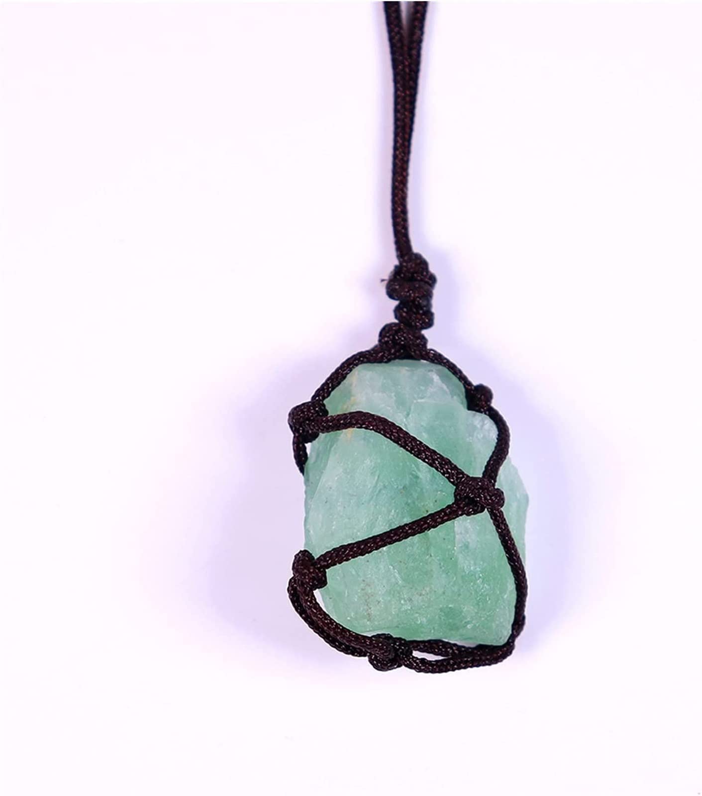 Fluorite verte naturelle pendentif reiki en cristal brut et pierre de guérison