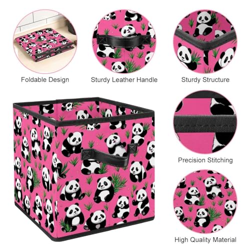 Grand cube de rangement panda rose idéal pour organiser le salon