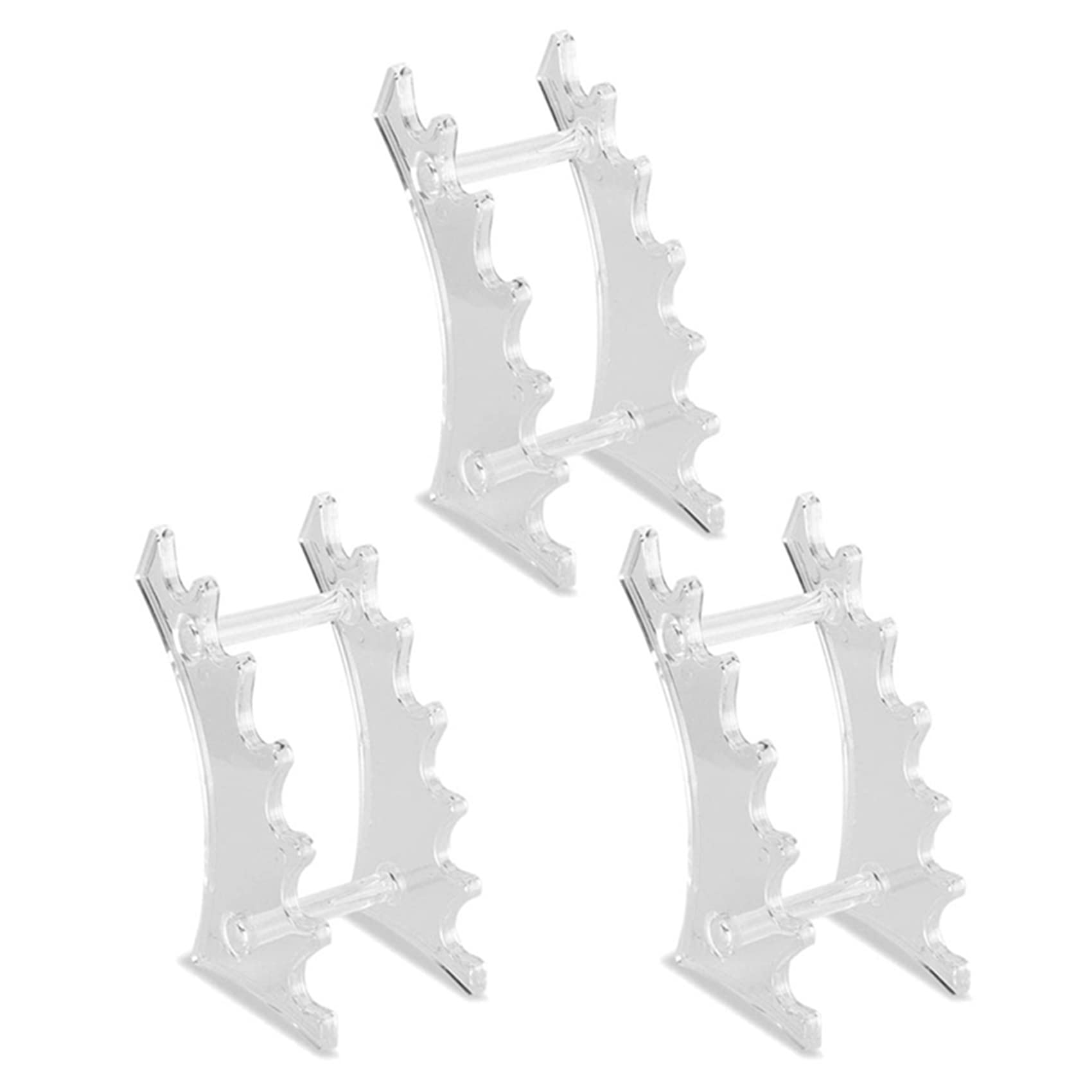 Jnchdghwa 3X Acrylic 6-Slots Display Stand, Eyebrow Fountain Pen Pencil Jewelry Makeup Brush Rack Organizer Holder Clear