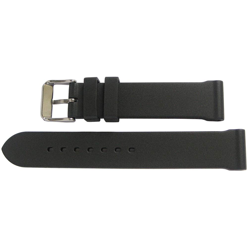 Bonetto Cinturini Uhrenarmband aus Gummi, 20 mm, Modell 306, Schwarz