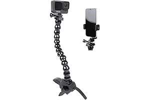 Jaws Flex Clamp Smartphone Mount with Adjustable Gooseneck - Compatible with GoPro,...