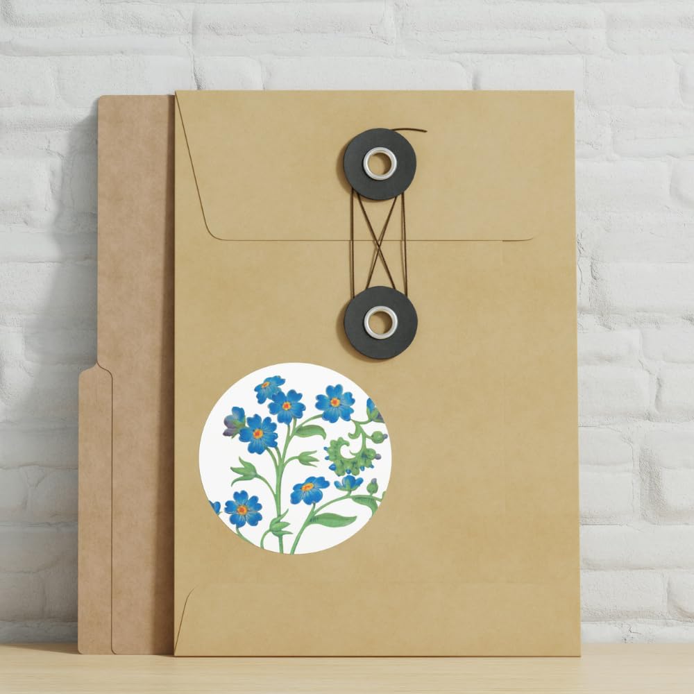 96 Forget Me Not Stickers, 40mm Diameter Matt White Sticker Seals for Gift Wrapping Forget me nots, Journaling, Scrapbooking - Image 4