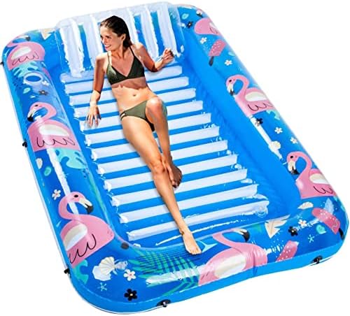 NOCCUR Tanning Pool for Adults -Inflatable Tanning Pool - Pool Floats Adult Size-Pool Floats Lounger with Comfort Pillow-Suntan Tub-Tanning Pool Raft Tub for Swimming Pools in Summer