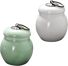 FOMIYES 2pcs Balm Jar Mini Containers Storage Jars with Lids Containers with Lids Coffee Beans Can Ceramic Tea Box Ceramic Tea Jars Ceramics Tea Can Canisters Ceramics Cans Tea Cans Food