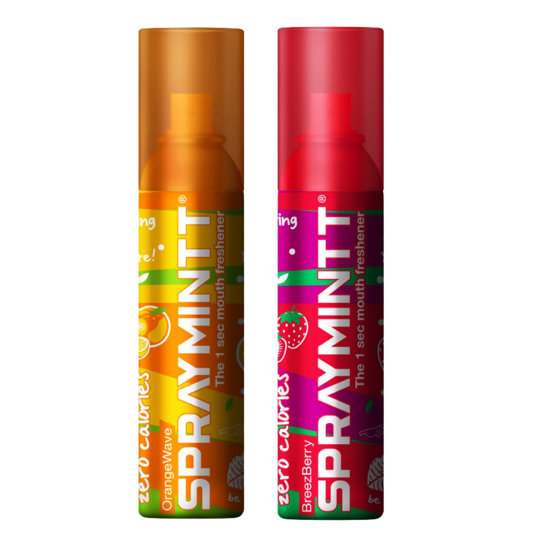 Spraymintt Mouth Freshener | 175+ sprays of instant long lasting with Zero Calories Freshness | Orangewave flavour + Brezeberry flavour | 15g - Combo of 2 (B0CTKMGX7G) Amazon Price History, Amazon Price Tracker
