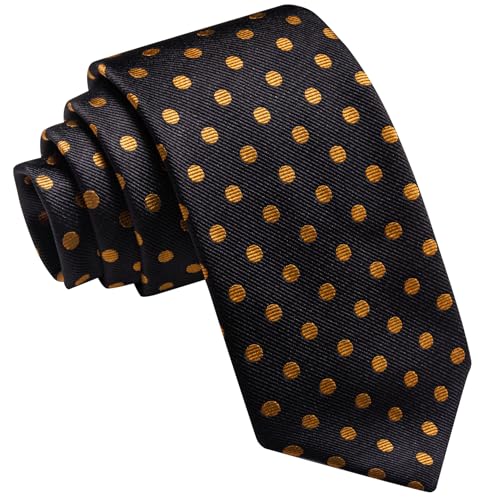 Image of Barry.Wang Silk Ties for Men Fun Necktie and Tie Clip Set for Wedding Party Business Formal Extra Long