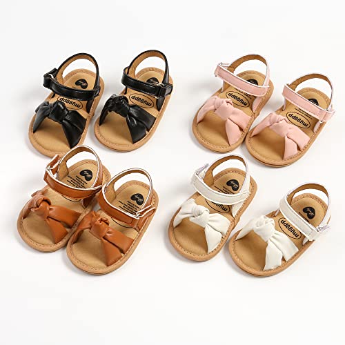 Ihpcare Baby Girl Sandals Summer Outdoor Infant Shoes Anti Slip Rubber Sole First Walker Newborn Sandals, 04 Brown, 3-6 Months Infant #TOP4