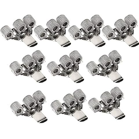 Pen Holder Pocket Clip, 10 Pieces Stainless Steel Pen Holder Bag Stainless Steel Pen Holder Clip Silver Three Holes Metal Pen Holder - Ideal for Doctors, Nurses, Pilots, Home, Office (10) Cover