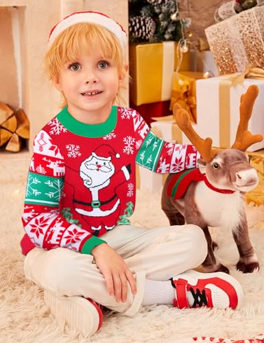 Ugly Christmas Sweater for Kids Boys Girls Christmas Sweater Knit Xmas Pullover Holiday Party Jumper Sweatshirt 4-14T4
