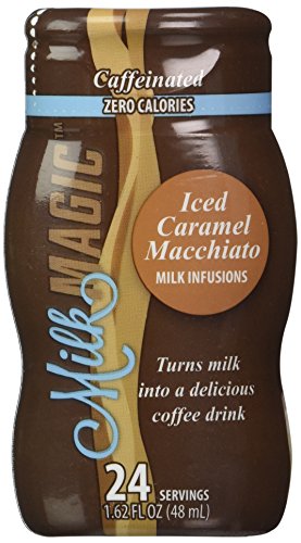 Milk Magic Caffeinated Infusions 4-Flavor Variety Pack: Mocha, Caramel Macchiato, Vanilla Latte, Original Iced Coffee; Zero Calories, Zero Sugar, Instant Cold Brew Coffee, Milk Enhancer