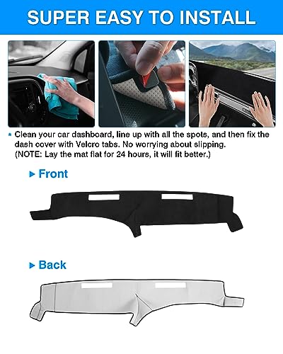 Image of Autorder Dashboard Cover Mat Fit for 1973-1980 Chevy Chevrolet C10 C20 C30 K10 K20 K30 Suburban /1973-1978 GMC C15 C25 C35 K15 K25 K35 Accessories Dash Cover Flannel Sunshade Glare UV Rays Protector