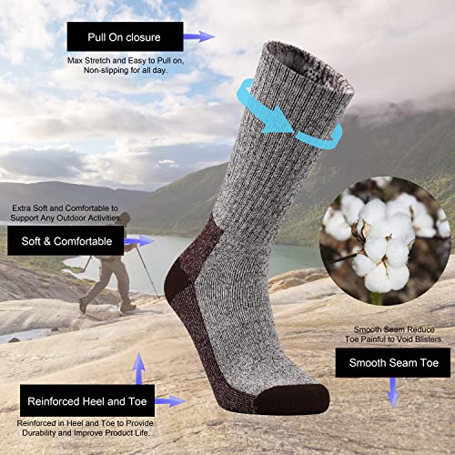 Ortis Cotton Moisture Wicking Work Athletic Cushion Crew Socks For Men 10 Pack(Coffee L) #TOP2