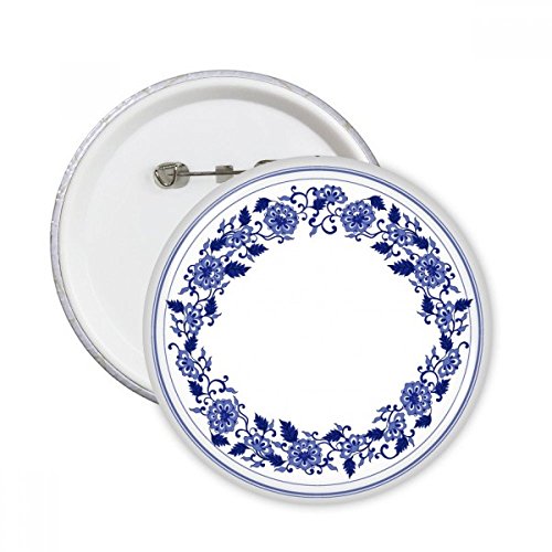 Badge bouton culture chinoise fleur bleue pour masquer un accroc ou raviver un vêtement terne
