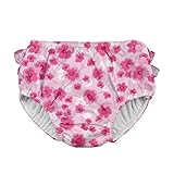 i play. Baby Girls' Ruffle Snap Reusable Absorbent Swim Diaper, Light Pink Poppy, 12 Months