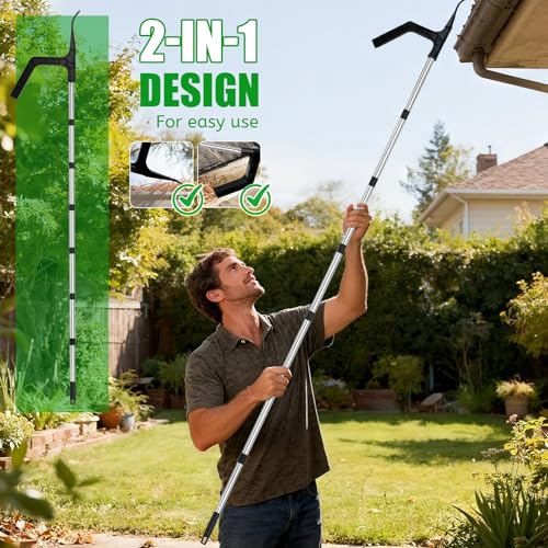 Dachrinnenbürste Dachrinnenreiniger mit Teleskopstiel 390cm Dachrinnen Reinigung Dachrinnenreinigungswerkzeug Tachrinnenreiniger und Reinigungslöffel Schaufel 2 in 1