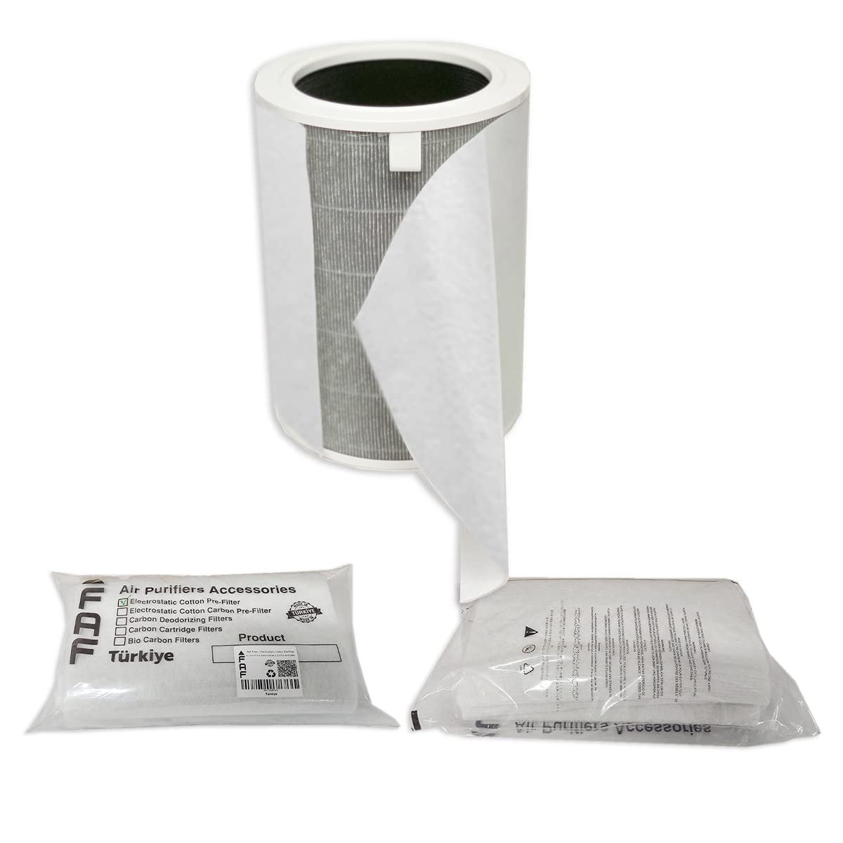 Faf Fresh Air Filter 10 Adet Xiaomi Purifier 3C İle Uyumlu Filtre Üstüne Uyumlu Gümüş İyonlu Elektrostatik Toz Tutucu Ön Filtre