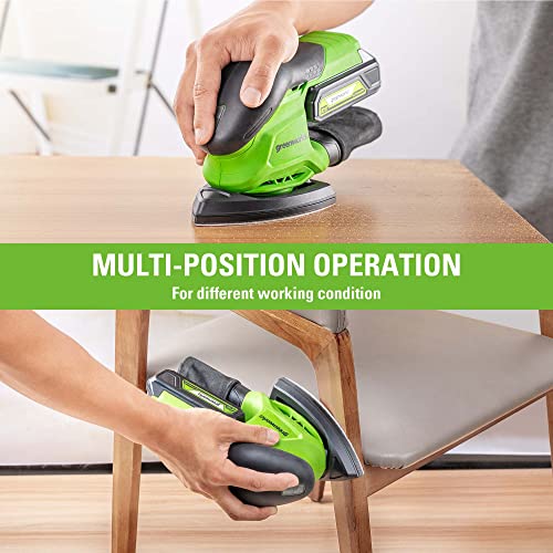 Greenworks 24V Finishing Sander 11,000 Opm Cordless With 2Ah Battery And Charger #TOP4